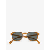Oliver Peoples Finley rectangular-frame acetate sunglasses, imported from the UK