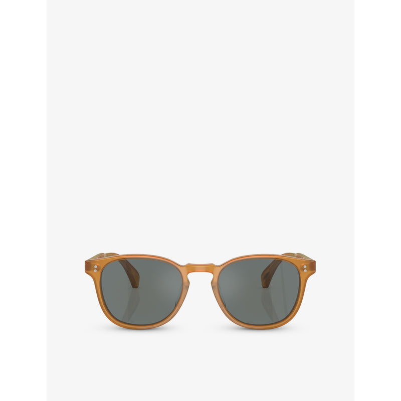 Oliver Peoples Finley rectangular-frame acetate sunglasses, imported from the UK