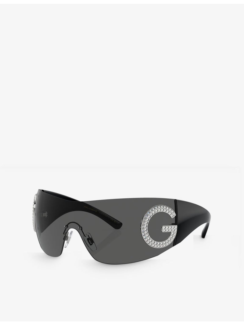 Dolce & Gabbana DG2298B oval-frame acetate sunglasses, imported from the UK