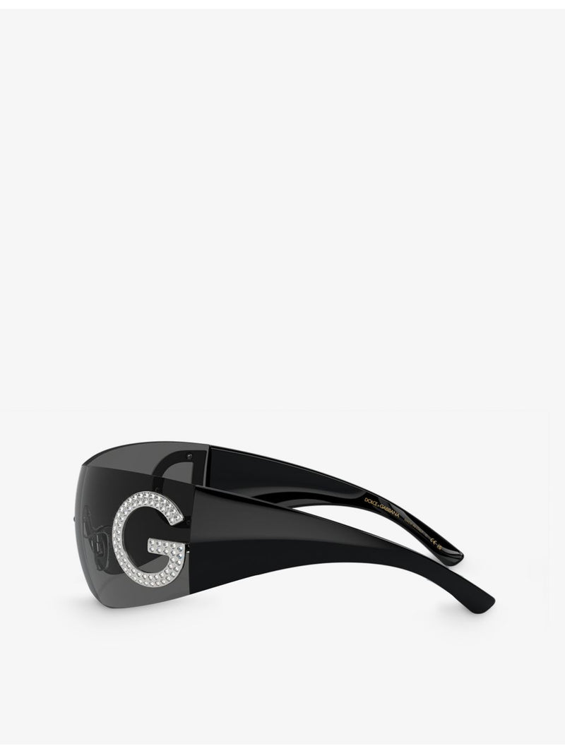 Dolce & Gabbana DG2298B oval-frame acetate sunglasses, imported from the UK