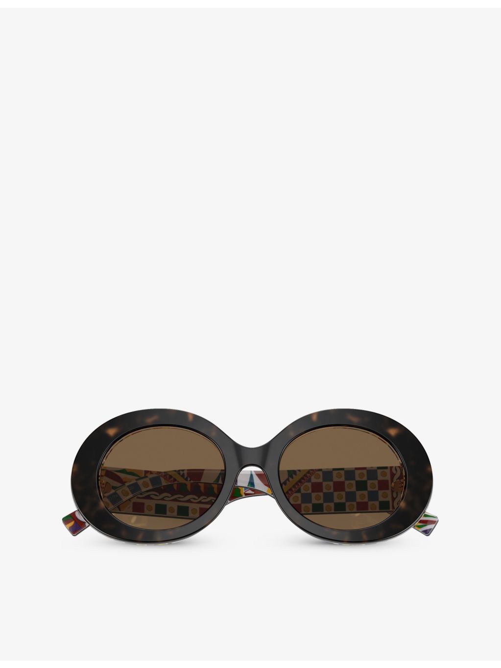 Dolce & Gabbana DG4448 tortoiseshell oval acetate sunglasses, imported from the UK