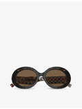 Dolce & Gabbana DG4448 tortoiseshell oval acetate sunglasses, imported from the UK