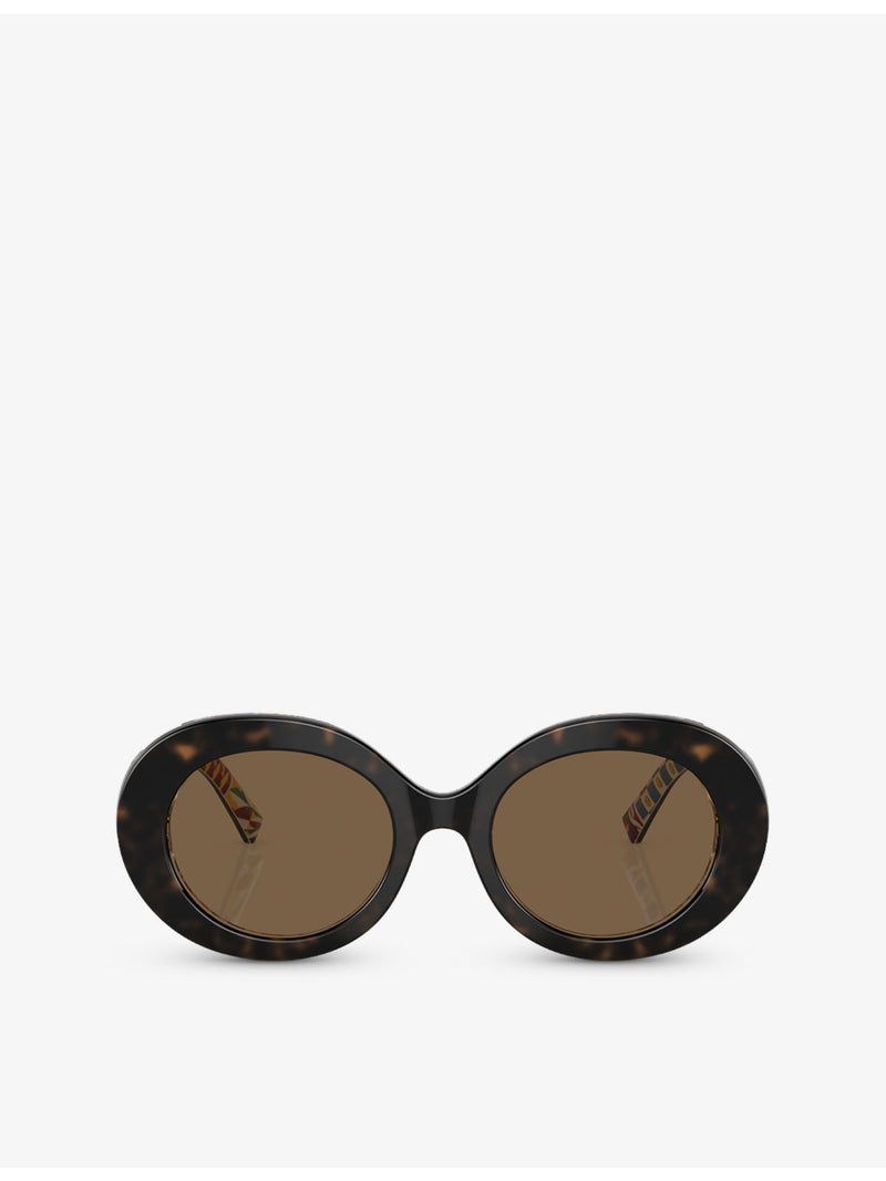 Dolce & Gabbana DG4448 tortoiseshell oval acetate sunglasses, imported from the UK