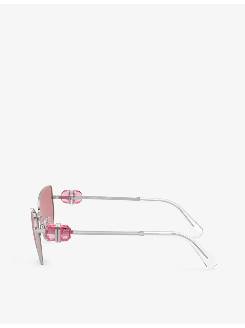 Swarovski SK7003 irregular-frame metal sunglasses, UK version