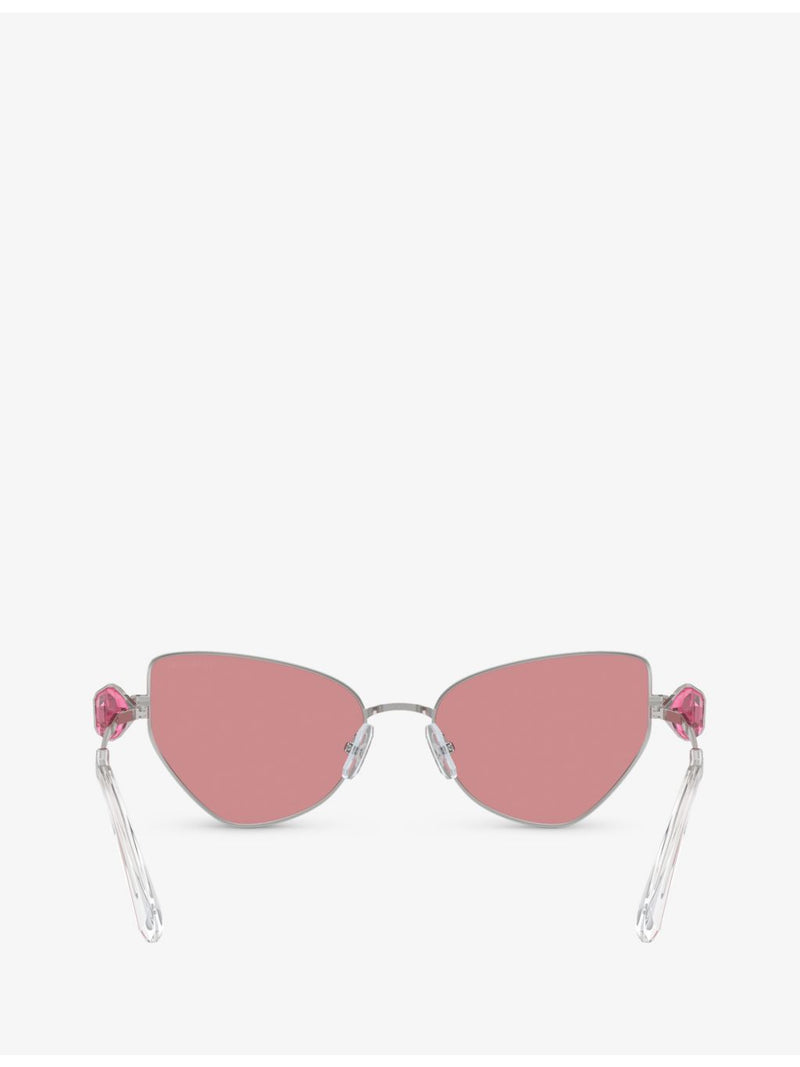 Swarovski SK7003 irregular-frame metal sunglasses, UK version