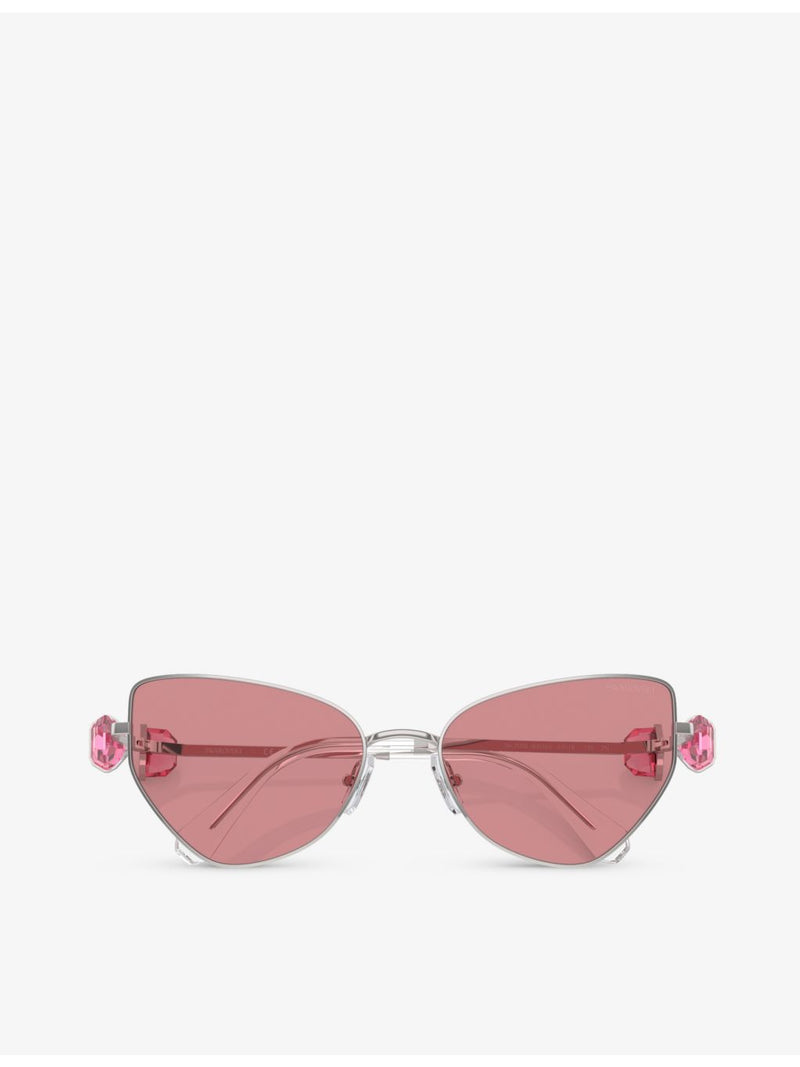 Swarovski SK7003 irregular-frame metal sunglasses, UK version