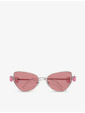 Swarovski SK7003 irregular-frame metal sunglasses, UK version