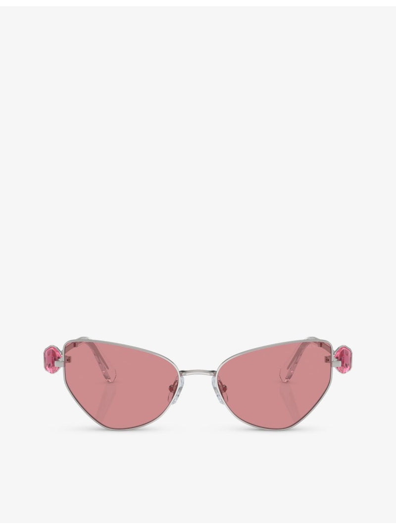 Swarovski SK7003 irregular-frame metal sunglasses, UK version