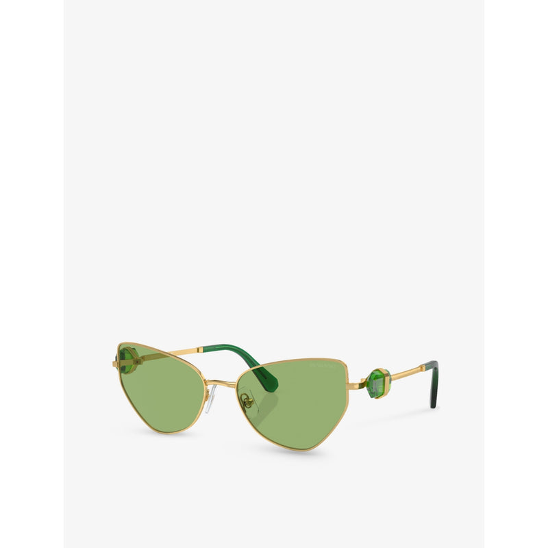 Swarovski SK7003 irregular-frame metal sunglasses, UK version