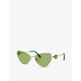 Swarovski SK7003 irregular-frame metal sunglasses, UK version