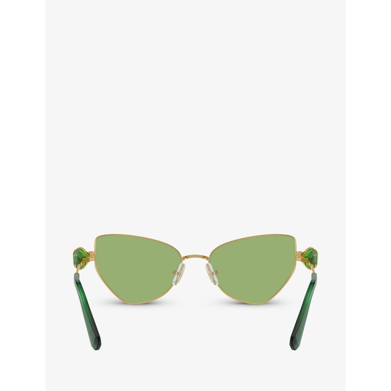 Swarovski SK7003 irregular-frame metal sunglasses, UK version