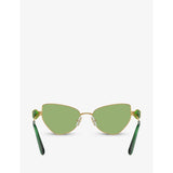Swarovski SK7003 irregular-frame metal sunglasses, UK version