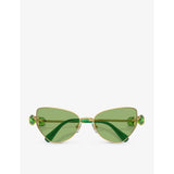 Swarovski SK7003 irregular-frame metal sunglasses, UK version