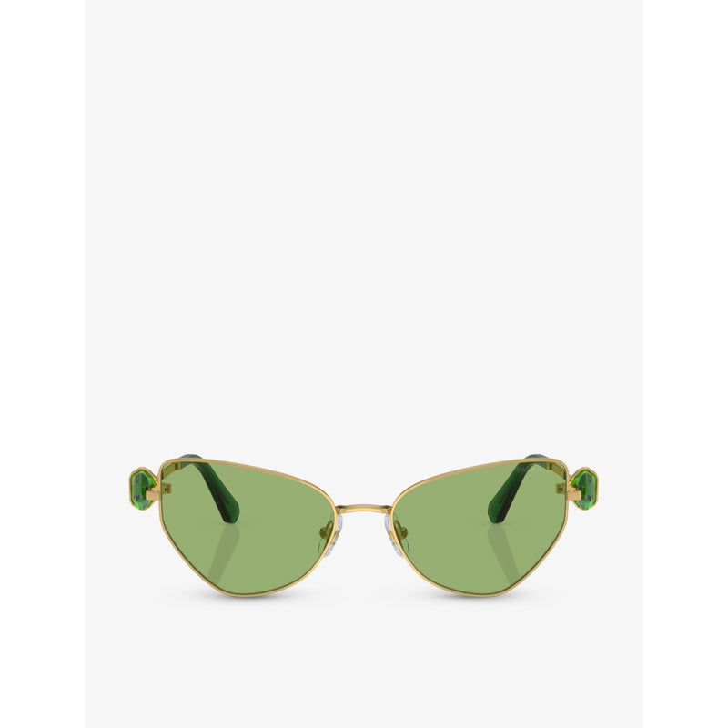 Swarovski SK7003 irregular-frame metal sunglasses, UK version