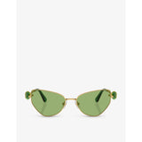 Swarovski SK7003 irregular-frame metal sunglasses, UK version
