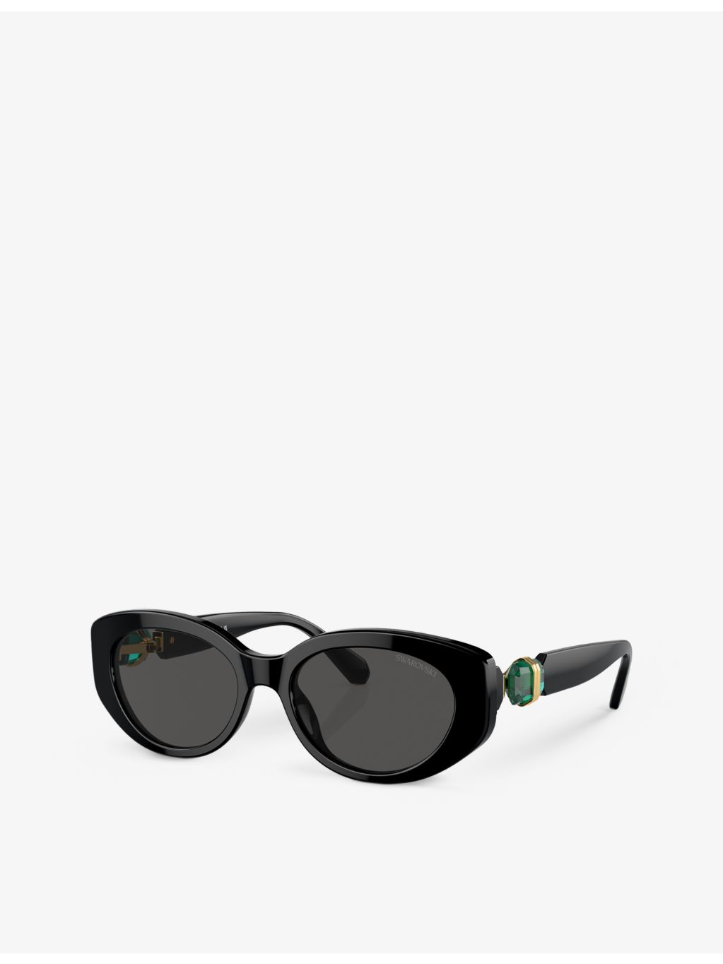 Swarovski SK6002 oval-frame gem-embellished acetate sunglasses, imported from the UK