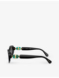 Swarovski SK6002 oval-frame gem-embellished acetate sunglasses, imported from the UK
