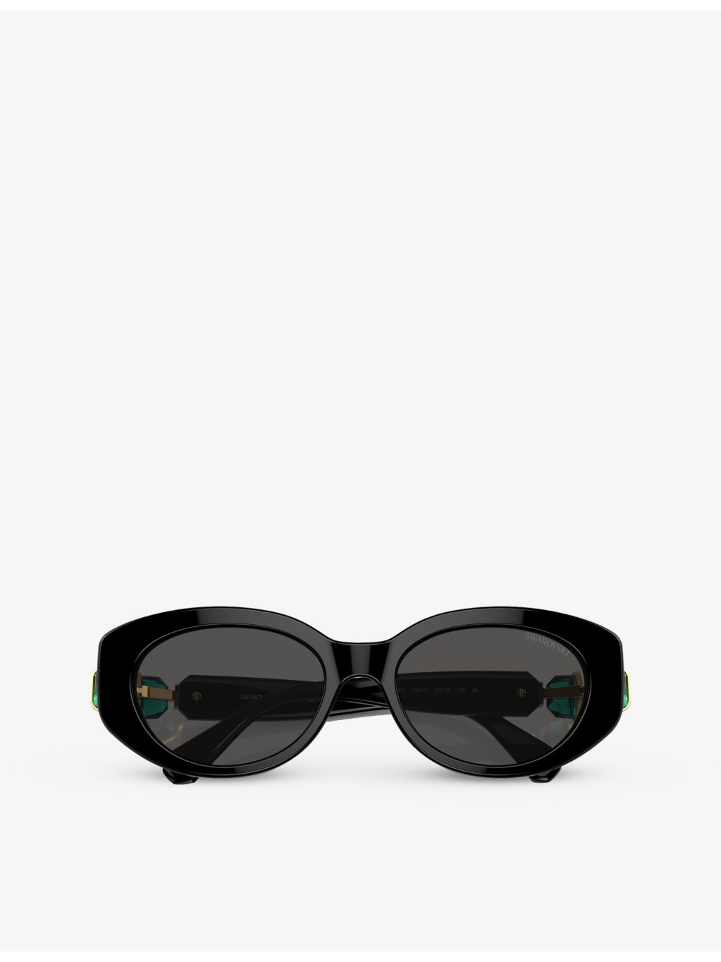 Swarovski SK6002 oval-frame gem-embellished acetate sunglasses, imported from the UK