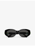 Swarovski SK6002 oval-frame gem-embellished acetate sunglasses, imported from the UK