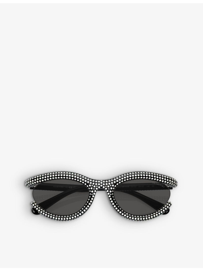 Swarovski crystal-embellished oval sunglasses SK6006 (British brand)