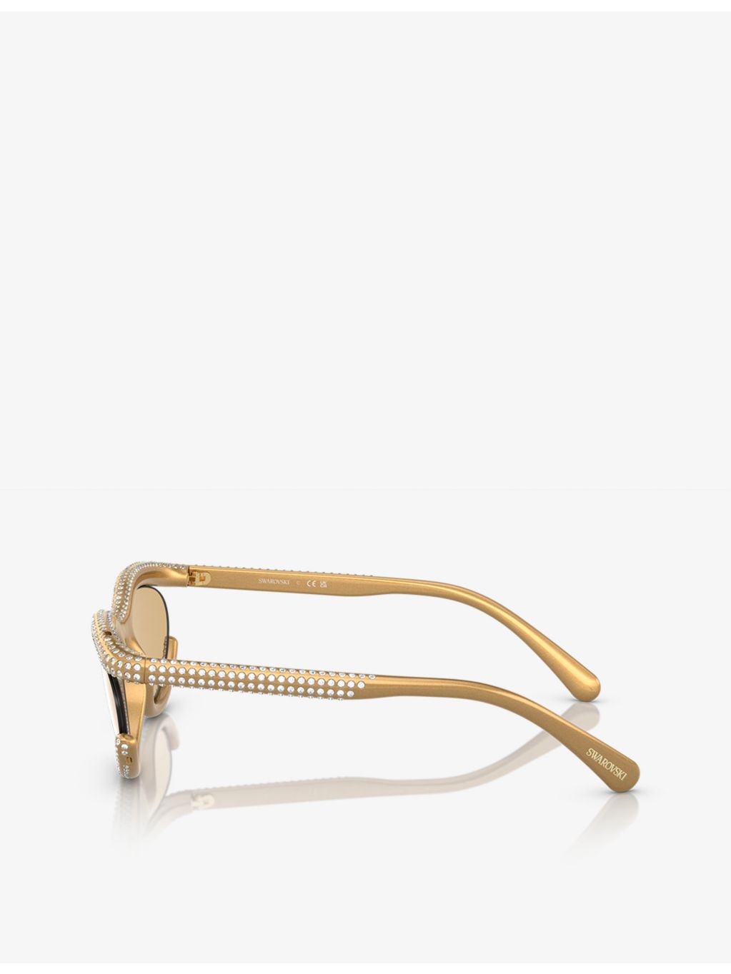 Swarovski SK6006 crystal-embellished oval-frame sunglasses, imported from the UK