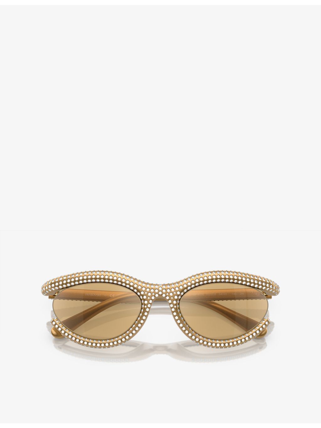 Swarovski SK6006 crystal-embellished oval-frame sunglasses, imported from the UK