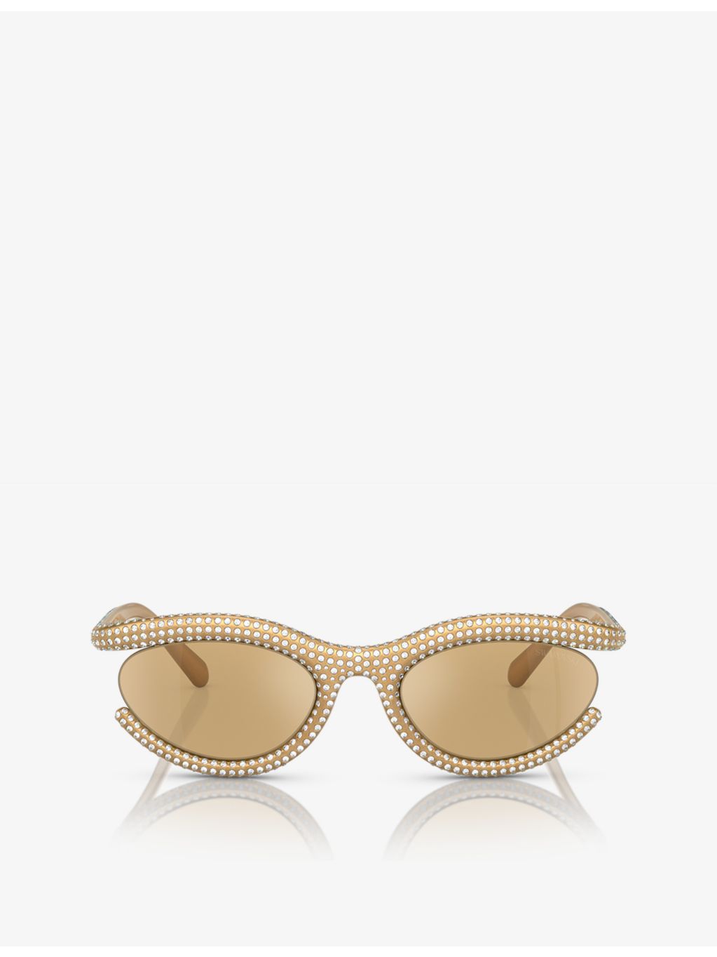 SK6006 crystal-embellished oval-frame sunglasses