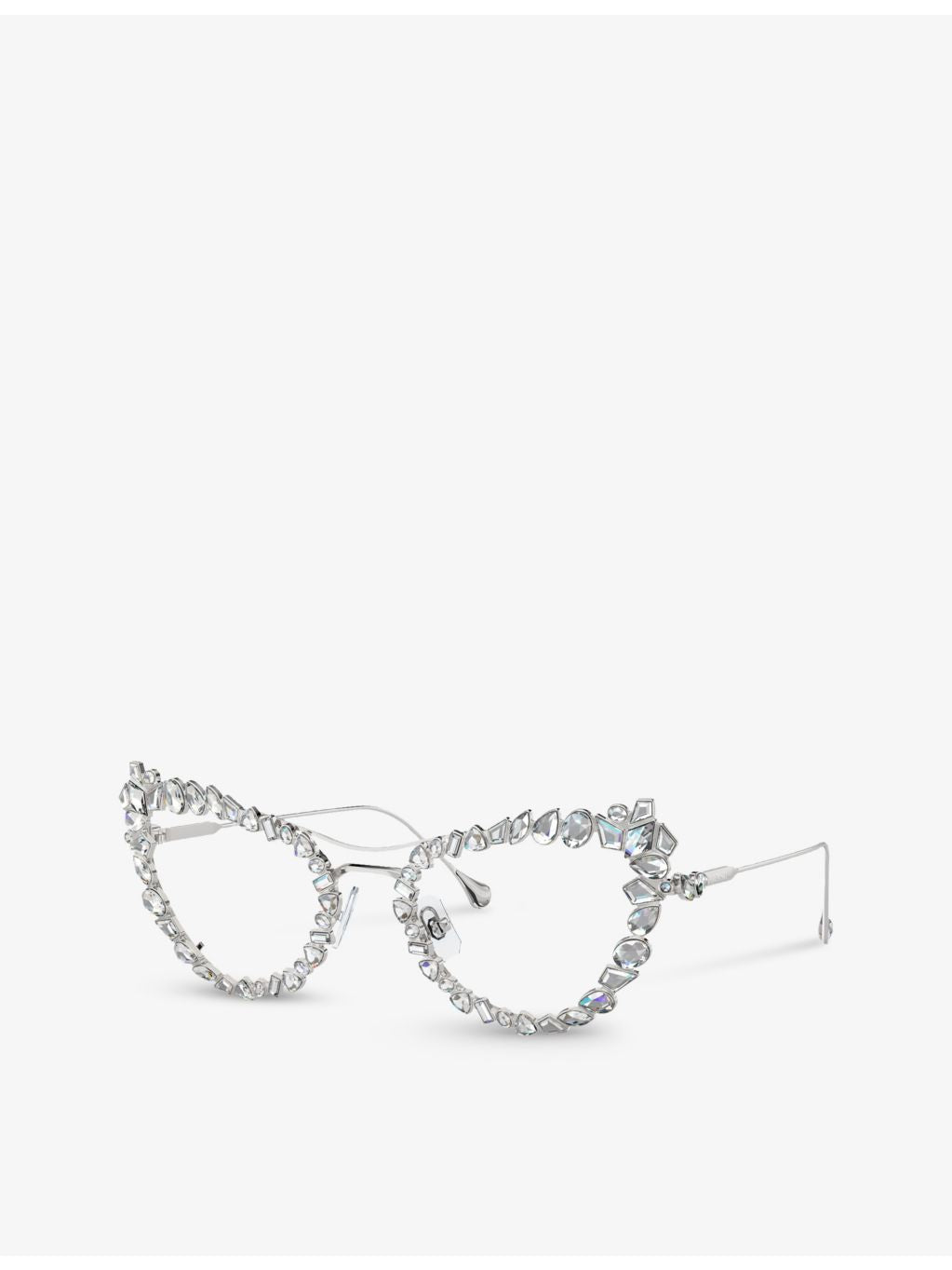 Swarovski SK7011 cat-eye gem-embellished metal optical glasses - British product