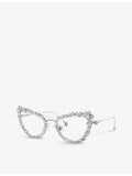 Swarovski SK7011 cat-eye gem-embellished metal optical glasses - British product