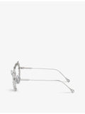 Swarovski SK7011 cat-eye gem-embellished metal optical glasses - British product