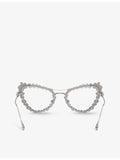 Swarovski SK7011 cat-eye gem-embellished metal optical glasses - British product