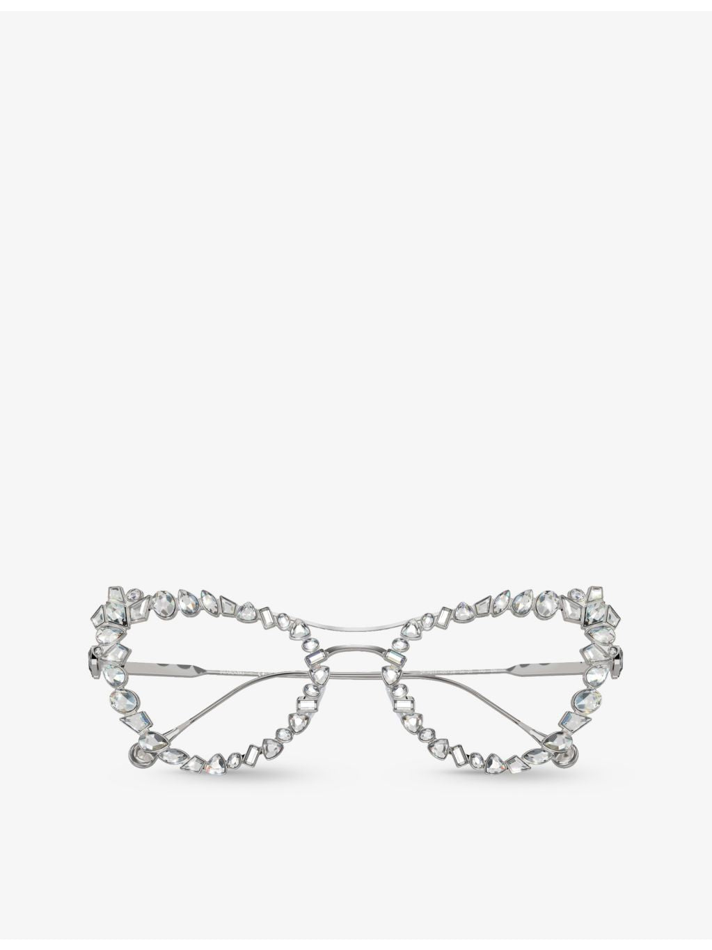 Swarovski SK7011 cat-eye gem-embellished metal optical glasses - British product