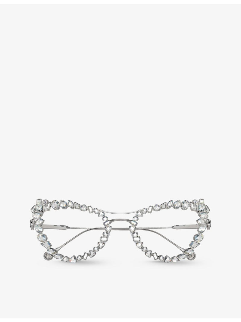 Swarovski SK7011 cat-eye gem-embellished metal optical glasses - British product