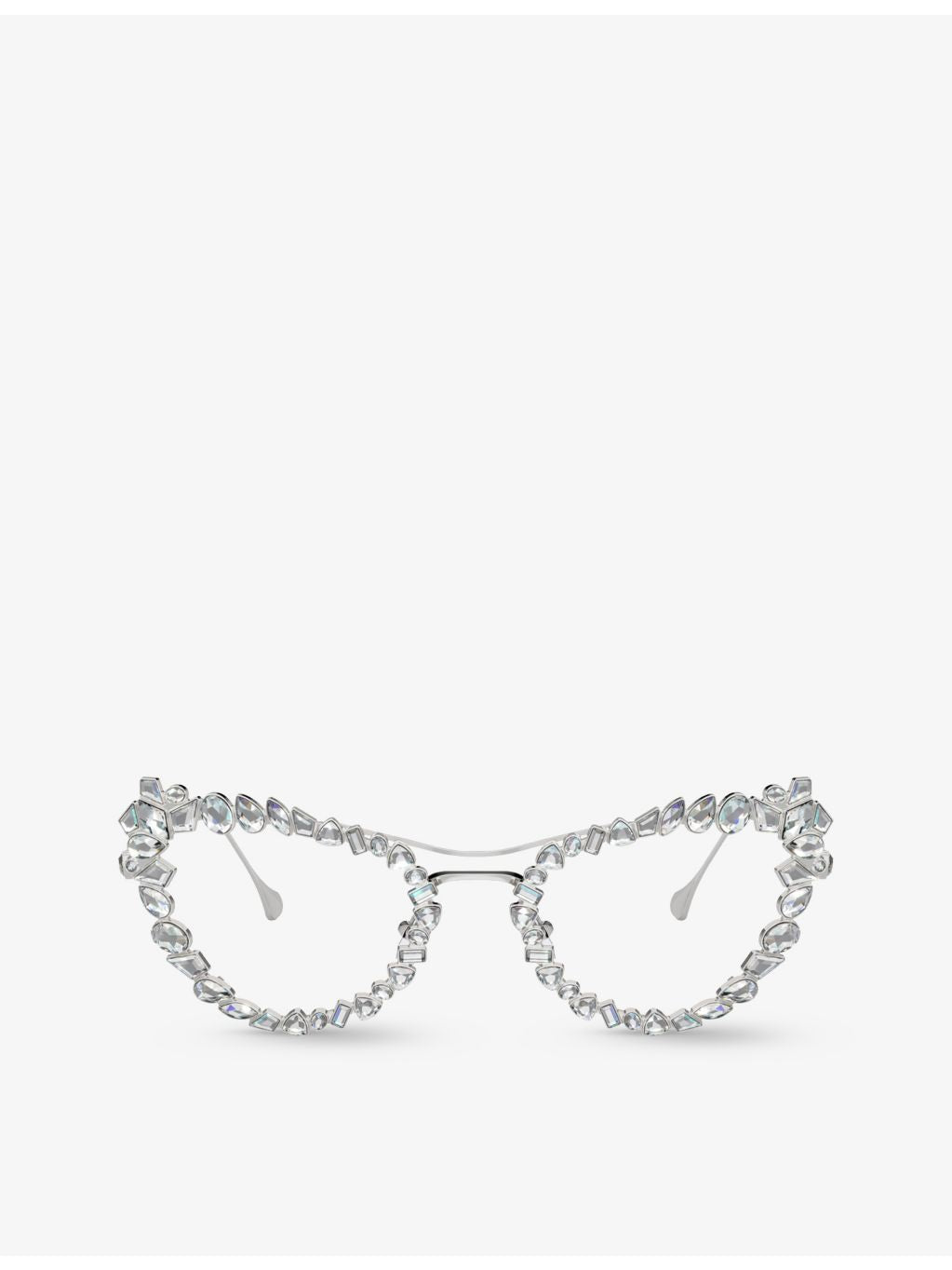 Swarovski SK7011 cat-eye gem-embellished metal optical glasses - British product
