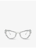 Swarovski SK7011 cat-eye gem-embellished metal optical glasses - British product