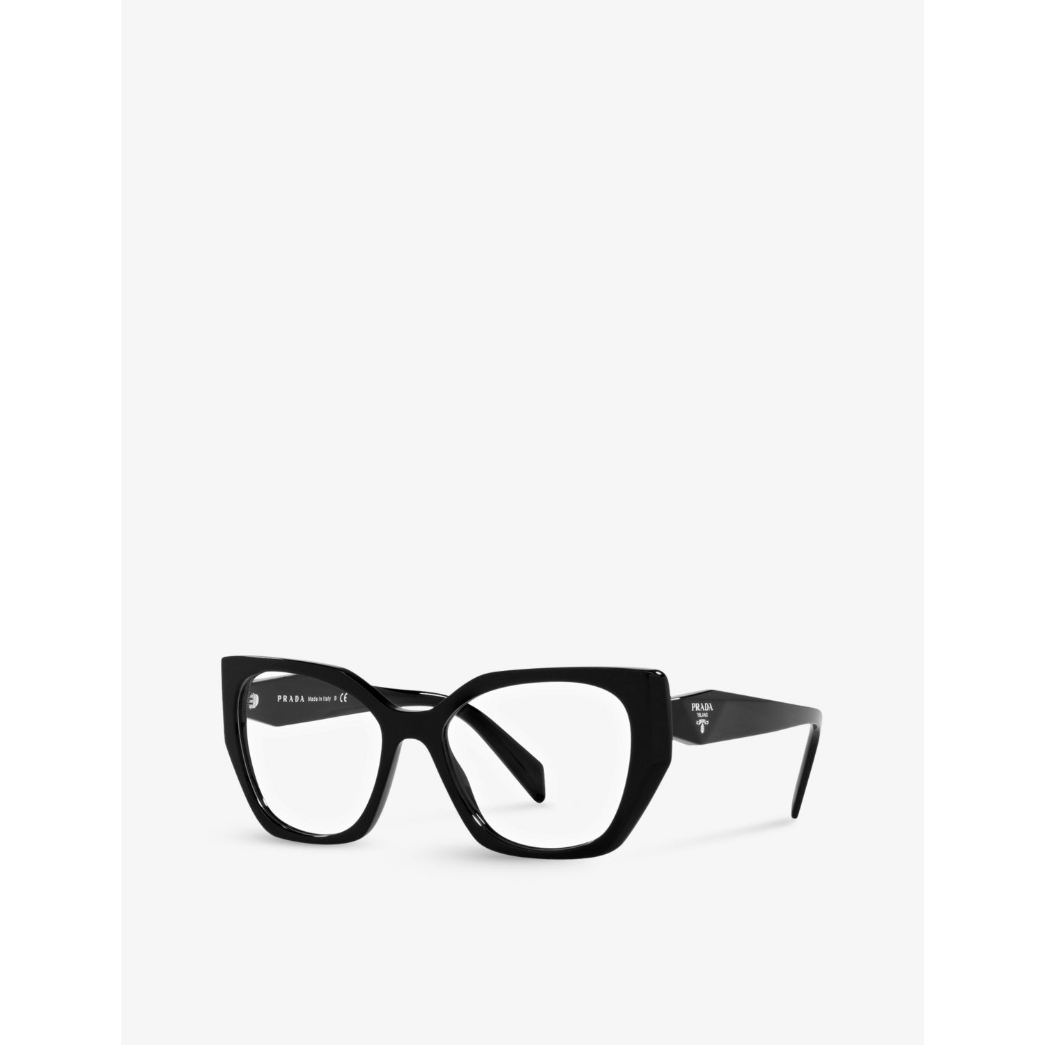 Prada acetate glasses PR 18WV irregular frame with demo lenses (British brand)