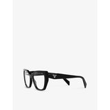 Prada acetate glasses PR 18WV irregular frame with demo lenses (British brand)