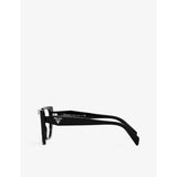 Prada acetate glasses PR 18WV irregular frame with demo lenses (British brand)