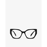 Prada acetate glasses PR 18WV irregular frame with demo lenses (British brand)