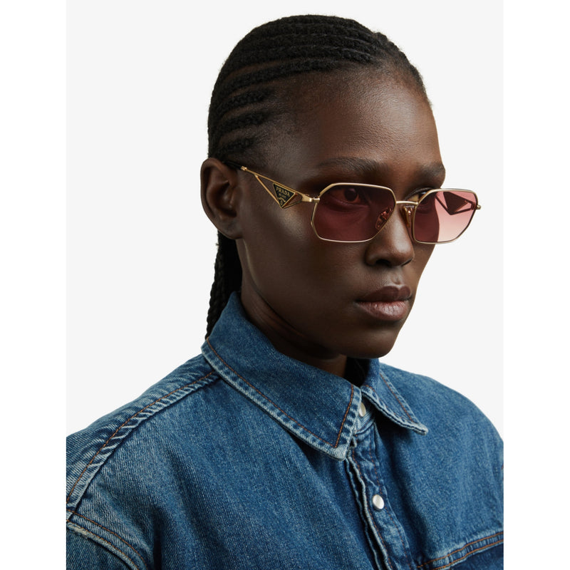 Prada irregular-frame metal sunglasses PR A51S, imported from the UK