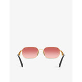 Prada irregular-frame metal sunglasses PR A51S, imported from the UK