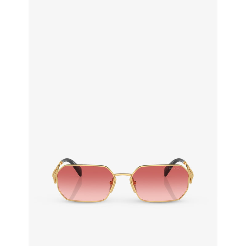 Prada irregular-frame metal sunglasses PR A51S, imported from the UK