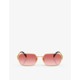 Prada irregular-frame metal sunglasses PR A51S, imported from the UK