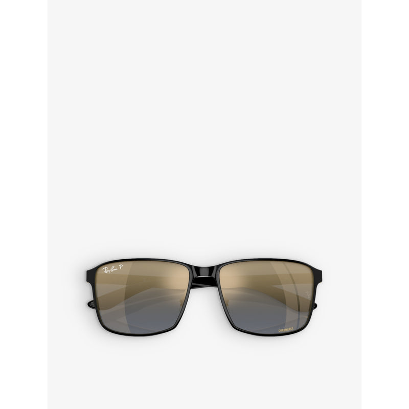 Ray-Ban Chromance square metal sunglasses with tinted lenses, imported from the UK
