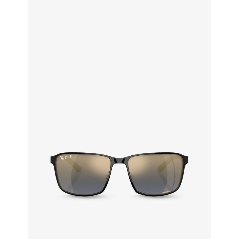 Ray-Ban Chromance square metal sunglasses with tinted lenses, imported from the UK