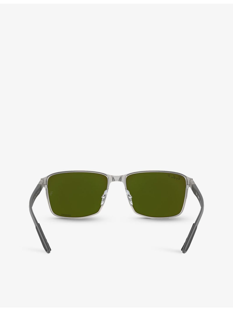 Ray-Ban Chromance square-frame metal sunglasses, imported from the UK