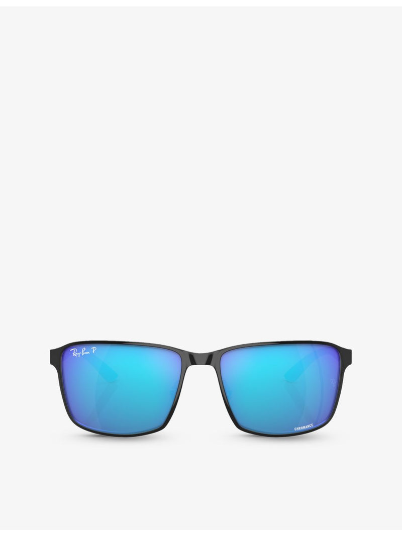 Ray-Ban Chromance square-frame metal sunglasses, imported from the UK
