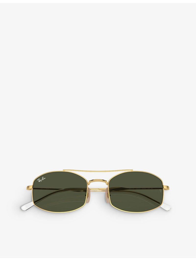 Ray-Ban RB3719 oval-frame metal sunglasses (British brand)