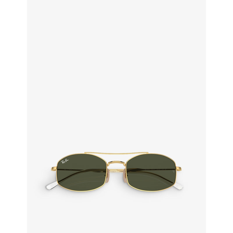 Ray-Ban RB3719 oval-frame metal sunglasses (British brand)