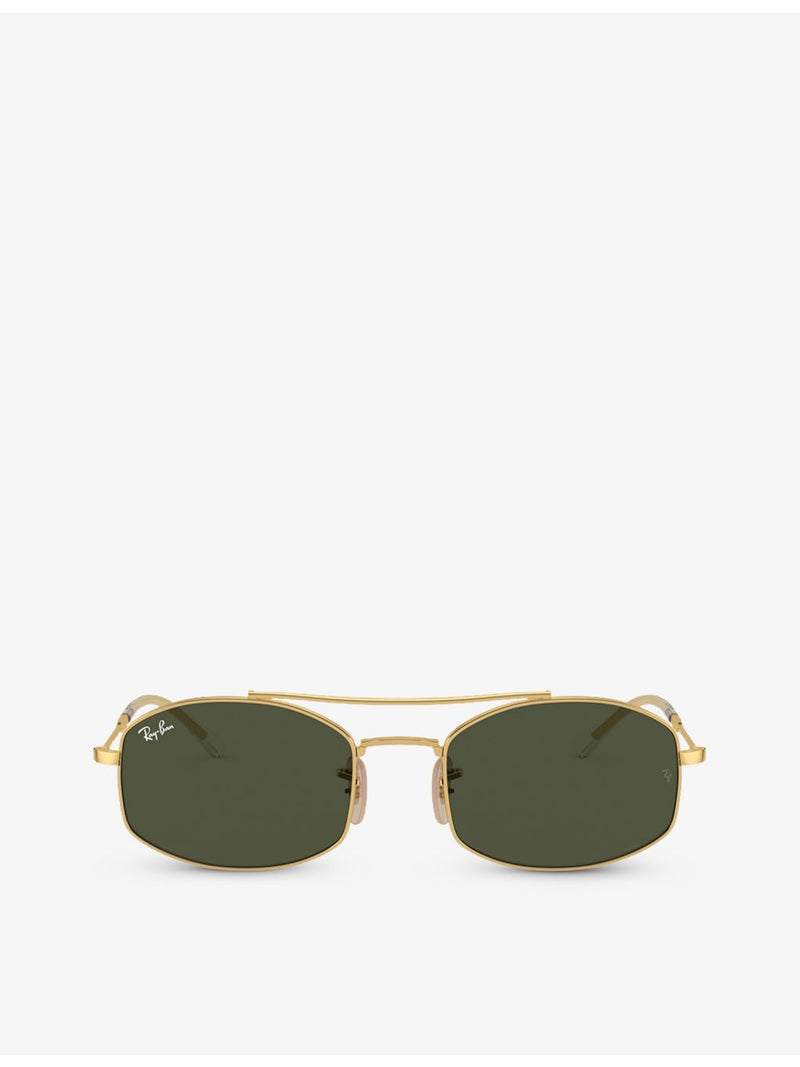 Ray-Ban RB3719 oval-frame metal sunglasses (British brand)